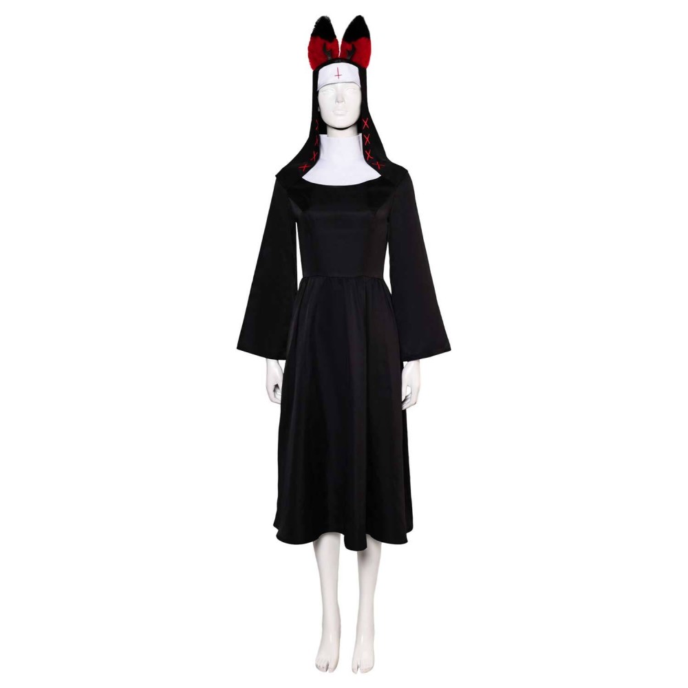 Hazbin Hotel Nun Alastor Dress With Hat Suit Cosplay Costume Halloween Carnival Outfit