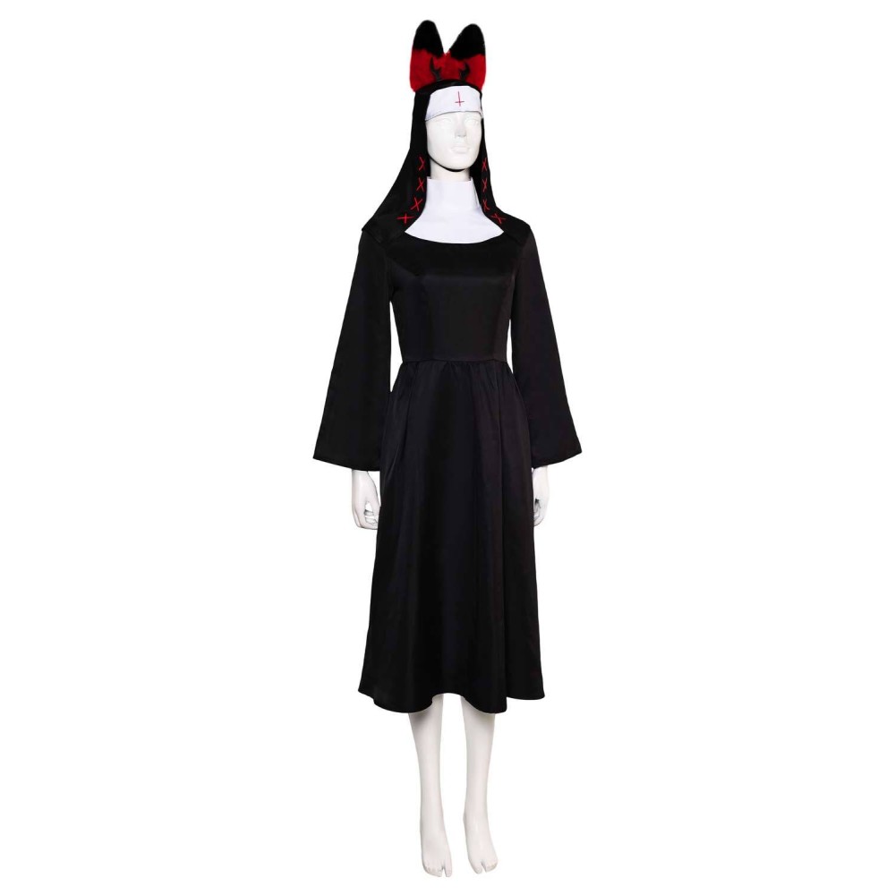 Hazbin Hotel Nun Alastor Dress With Hat Suit Cosplay Costume Halloween Carnival Outfit