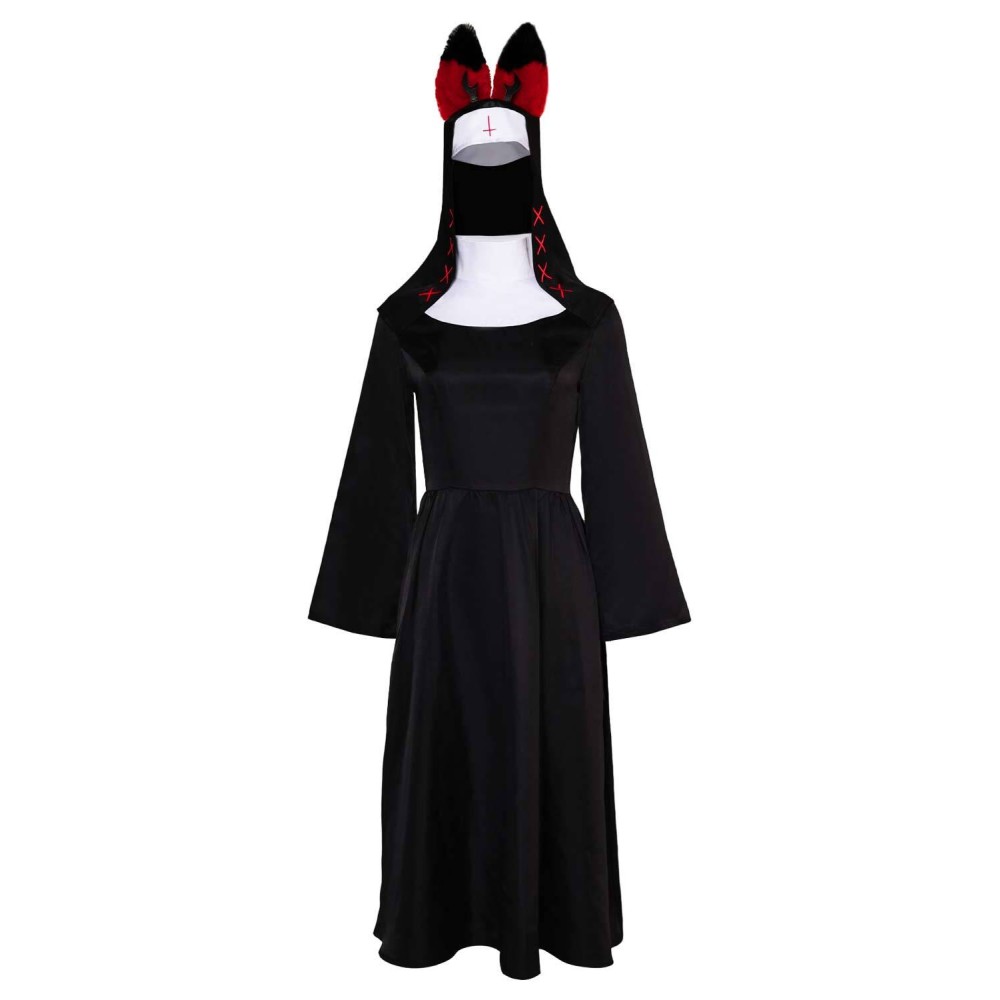 Hazbin Hotel Nun Alastor Dress With Hat Suit Cosplay Costume Halloween Carnival Outfit