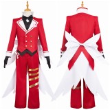 Hazbin Hotel Lucifer Maid and Butler Cafe Bulter Red Unifrom Party Cosplay Costume Halloween Carnival