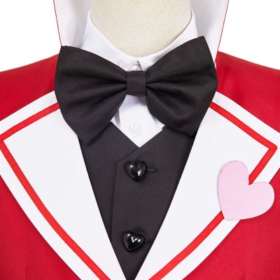 Hazbin Hotel Lucifer Maid and Butler Cafe Bulter Red Unifrom Party Cosplay Costume Halloween Carnival