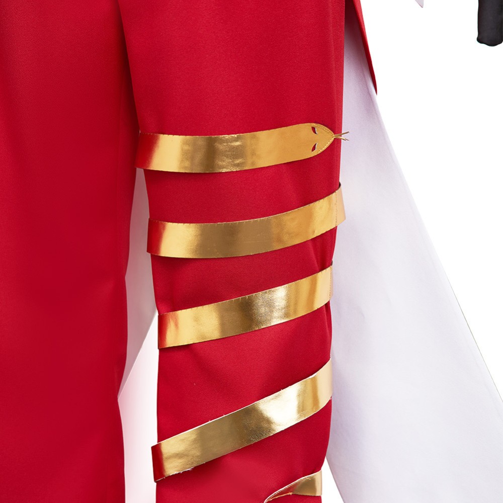 Hazbin Hotel Lucifer Maid and Butler Cafe Bulter Red Unifrom Party Cosplay Costume Halloween Carnival