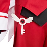 Hazbin Hotel Lucifer Maid and Butler Cafe Bulter Red Unifrom Party Cosplay Costume Halloween Carnival