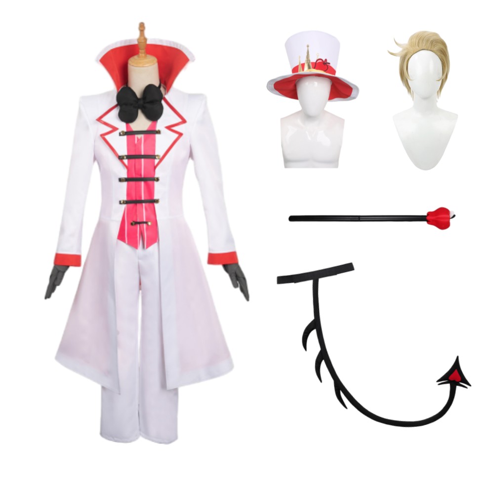 Hazbin Hotel Lucifer Morningstar Suit Cosplay Costume Halloween Carnival Outfit