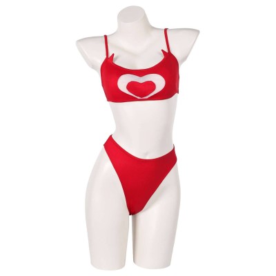 Hazbin Hotel Cherri Bomb Red 2 Piece Bikinis Set Swimsuit Suit Cosplay Costume Halloween Carnival Outfit