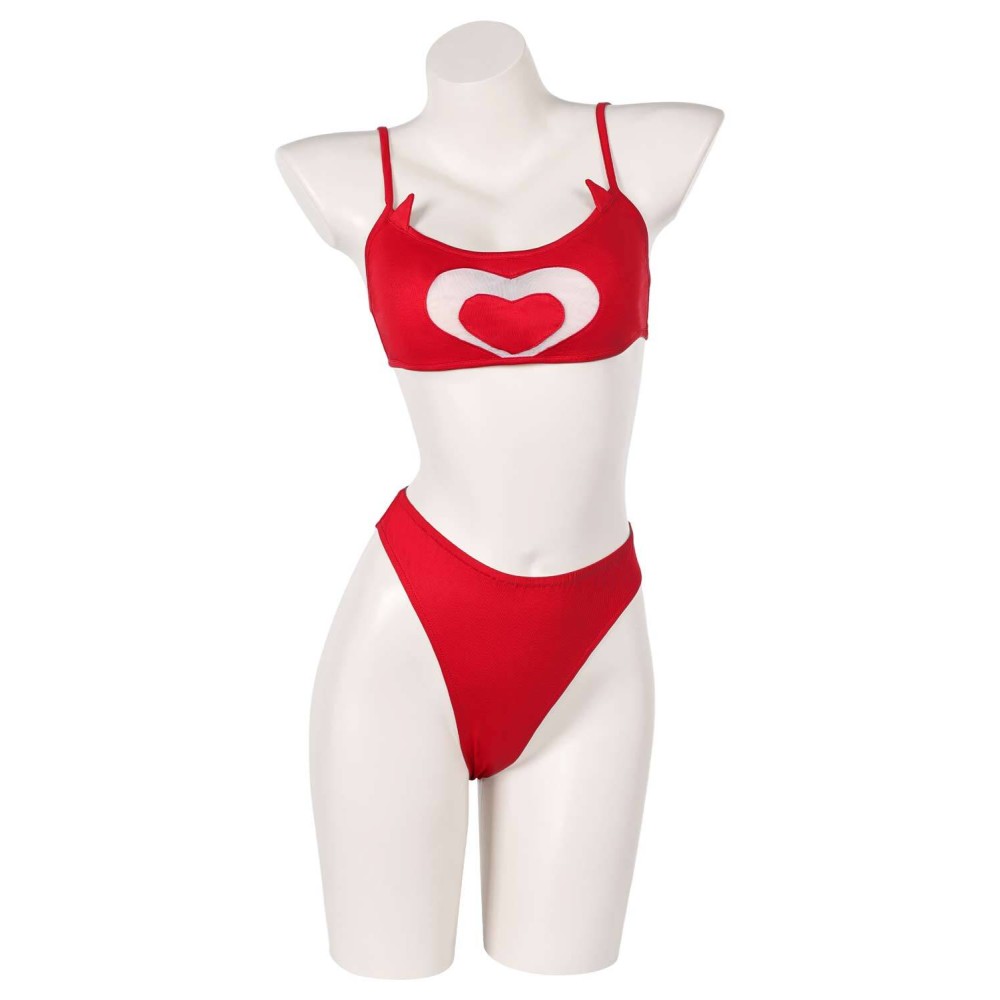Hazbin Hotel Cherri Bomb Red 2 Piece Bikinis Set Swimsuit Suit Cosplay Costume Halloween Carnival Outfit