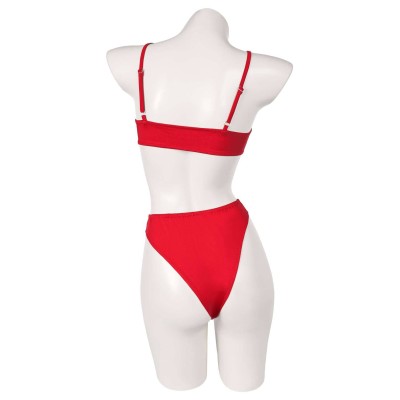Hazbin Hotel Cherri Bomb Red 2 Piece Bikinis Set Swimsuit Suit Cosplay Costume Halloween Carnival Outfit