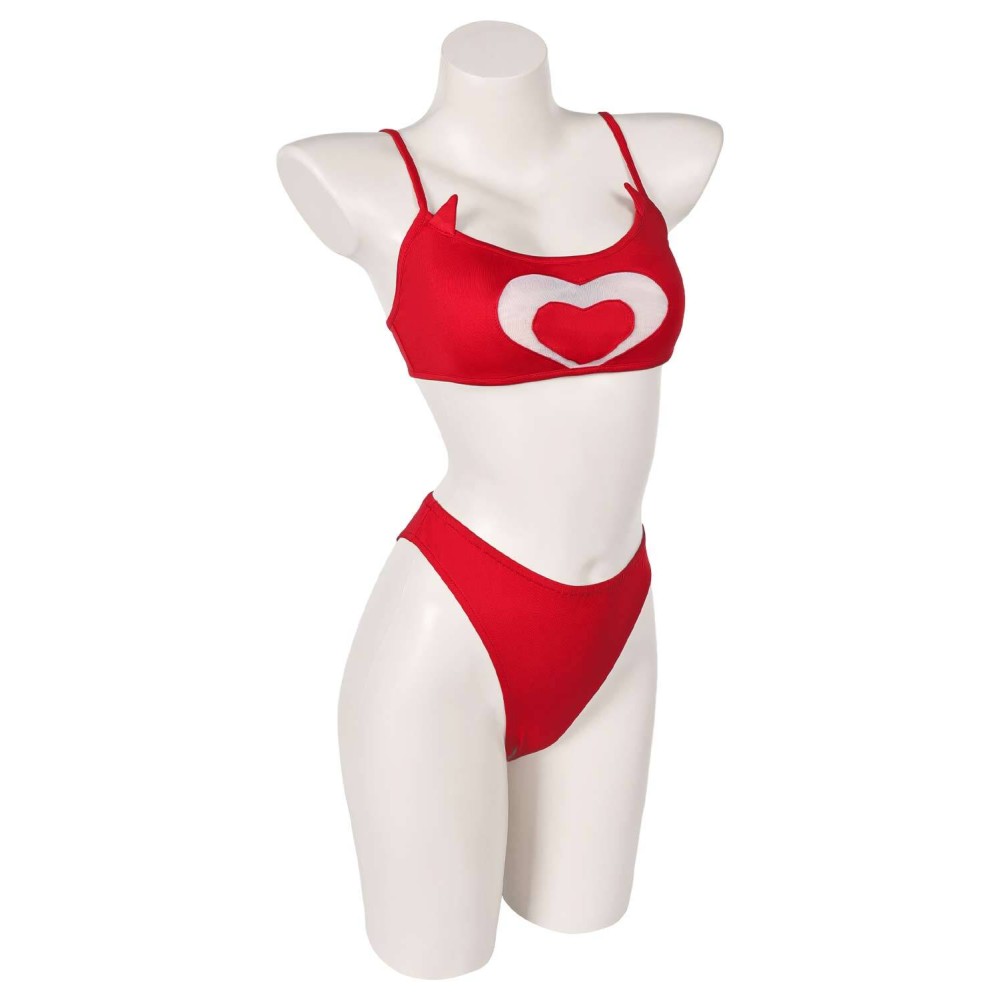 Hazbin Hotel Cherri Bomb Red 2 Piece Bikinis Set Swimsuit Suit Cosplay Costume Halloween Carnival Outfit