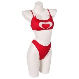 Hazbin Hotel Cherri Bomb Red 2 Piece Bikinis Set Swimsuit Suit Cosplay Costume Halloween Carnival Outfit