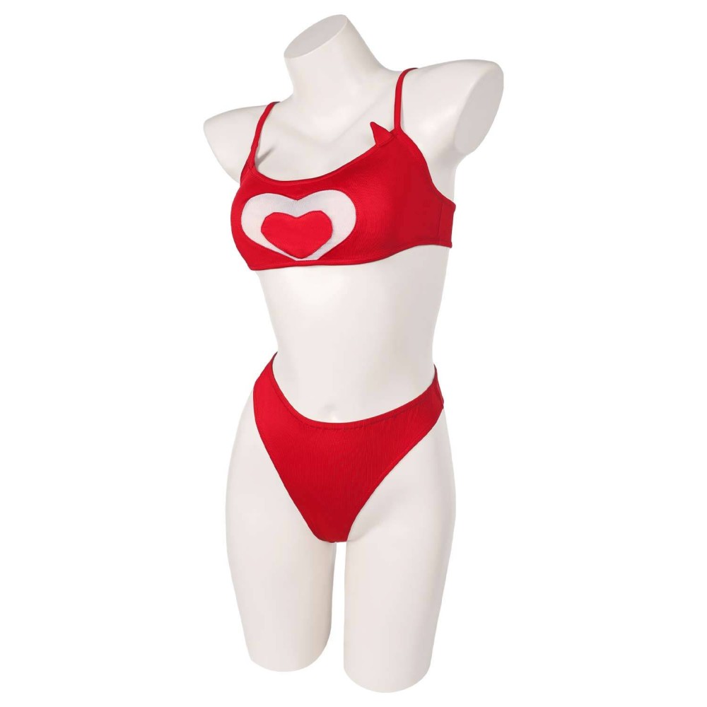 Hazbin Hotel Cherri Bomb Red 2 Piece Bikinis Set Swimsuit Suit Cosplay Costume Halloween Carnival Outfit