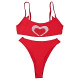 Hazbin Hotel Cherri Bomb Red 2 Piece Bikinis Set Swimsuit Suit Cosplay Costume Halloween Carnival Outfit