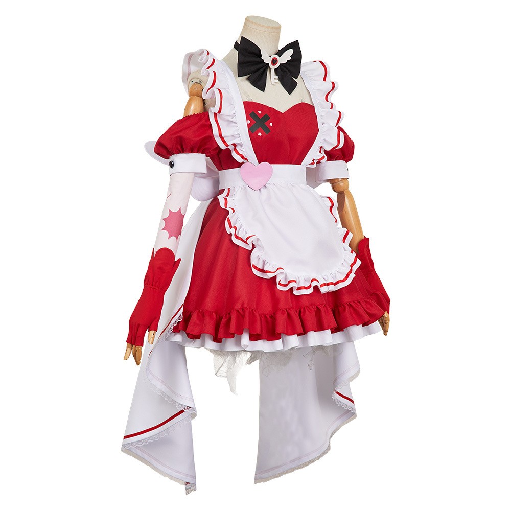 Hazbin Hotel Cherri Bomb Maid and Butler Cafe Maiden Dress Party Cosplay Costume Halloween Carnival
