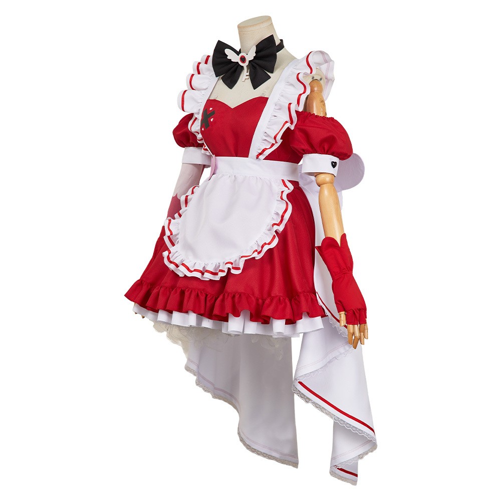 Hazbin Hotel Cherri Bomb Maid and Butler Cafe Maiden Dress Party Cosplay Costume Halloween Carnival