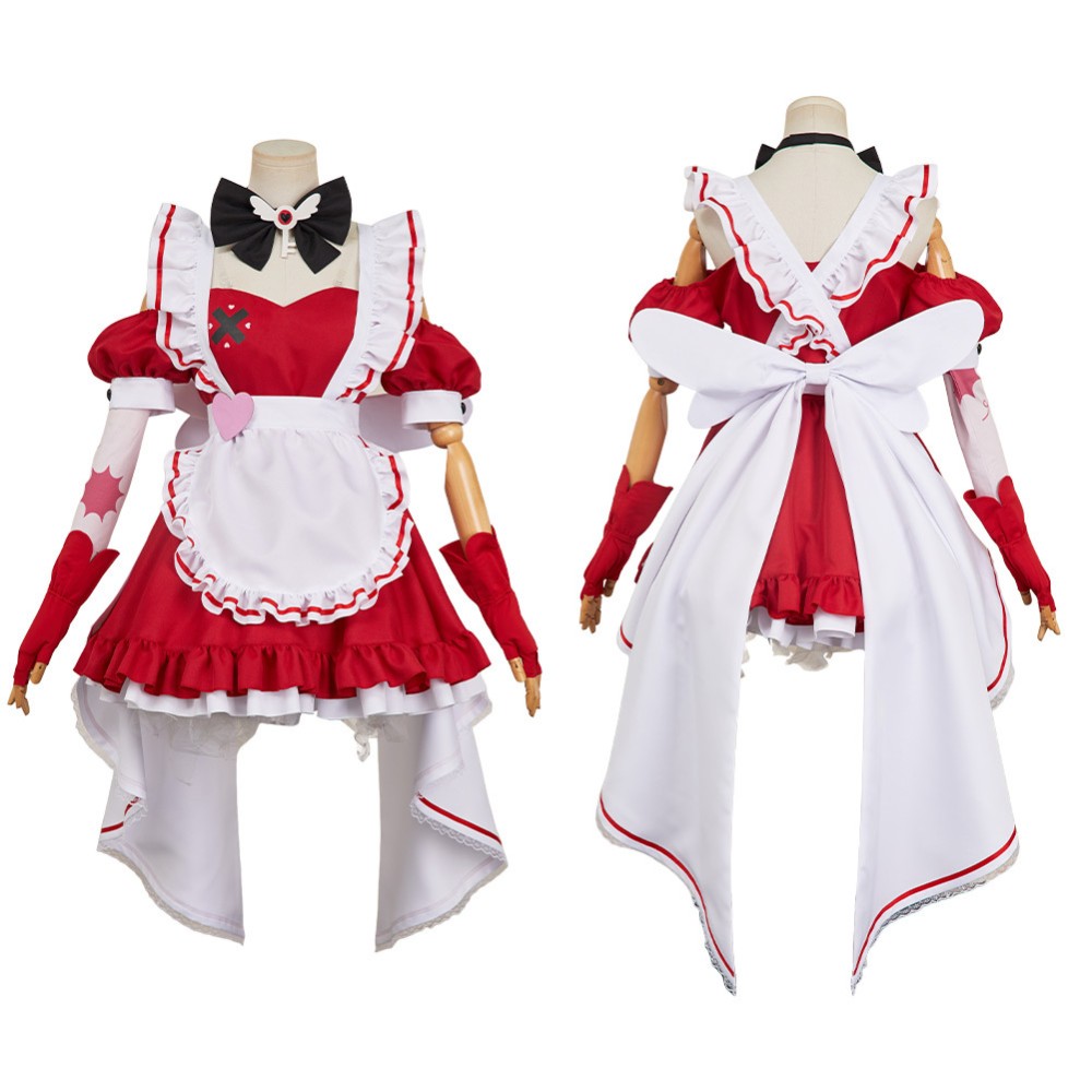 Hazbin Hotel Cherri Bomb Maid and Butler Cafe Maiden Dress Party Cosplay Costume Halloween Carnival