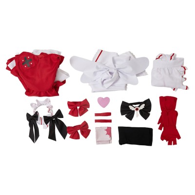 Hazbin Hotel Cherri Bomb Maid and Butler Cafe Maiden Dress Party Cosplay Costume Halloween Carnival