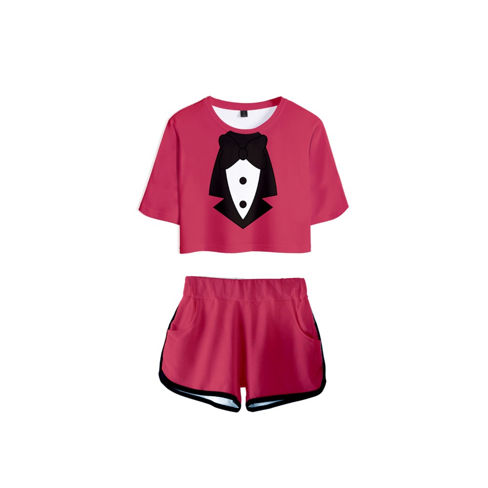 Hazbin Hotel Charlie Morningstar T-shirt and Shorts Kit Suit Cosplay Costume Halloween Carnival Outfit