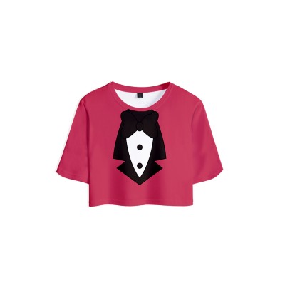 Hazbin Hotel Charlie Morningstar T-shirt and Shorts Kit Suit Cosplay Costume Halloween Carnival Outfit