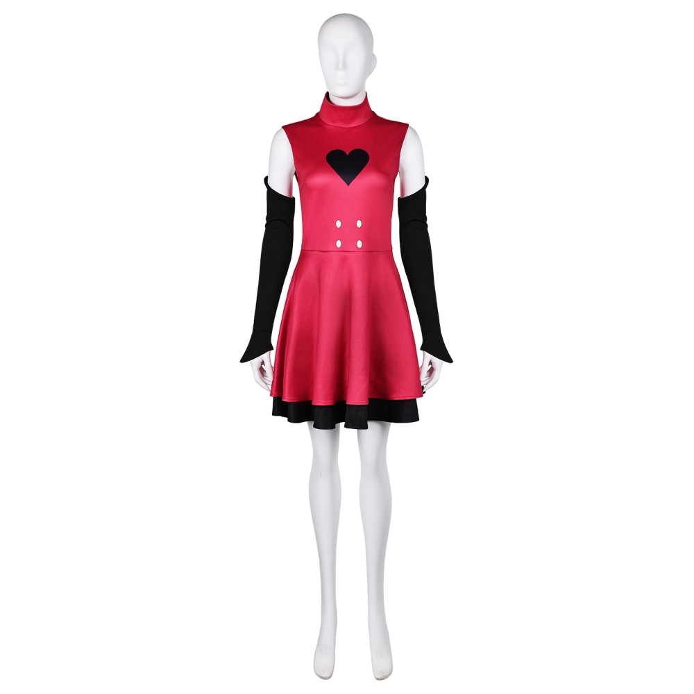 Hazbin Hotel Charlie Morningstar Full Demon Red Dress Combat Suit Cosplay Costume Halloween Carnival Outfit