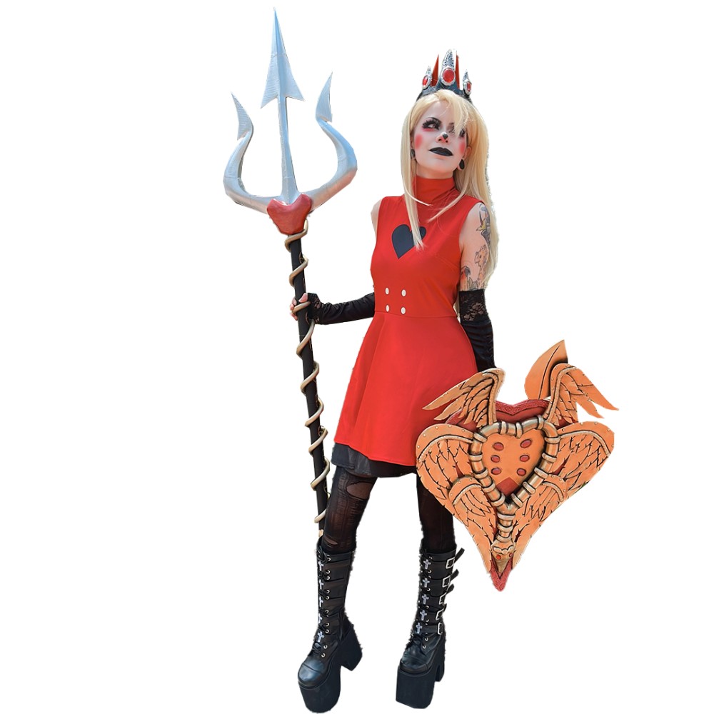 Hazbin Hotel Charlie Morningstar Full Demon Red Dress Combat Suit Cosplay Costume Halloween Carnival Outfit