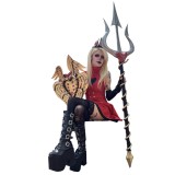 Hazbin Hotel Charlie Morningstar Full Demon Red Dress Combat Suit Cosplay Costume Halloween Carnival Outfit