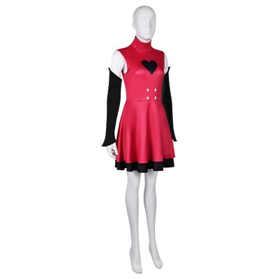Hazbin Hotel Charlie Morningstar Full Demon Red Dress Combat Suit Cosplay Costume Halloween Carnival Outfit