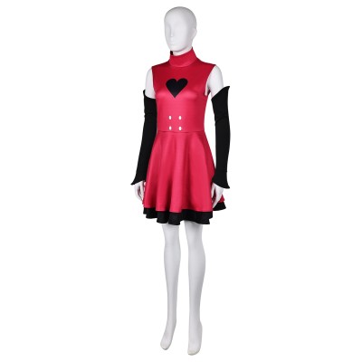 Hazbin Hotel Charlie Morningstar Full Demon Red Dress Combat Suit Cosplay Costume Halloween Carnival Outfit