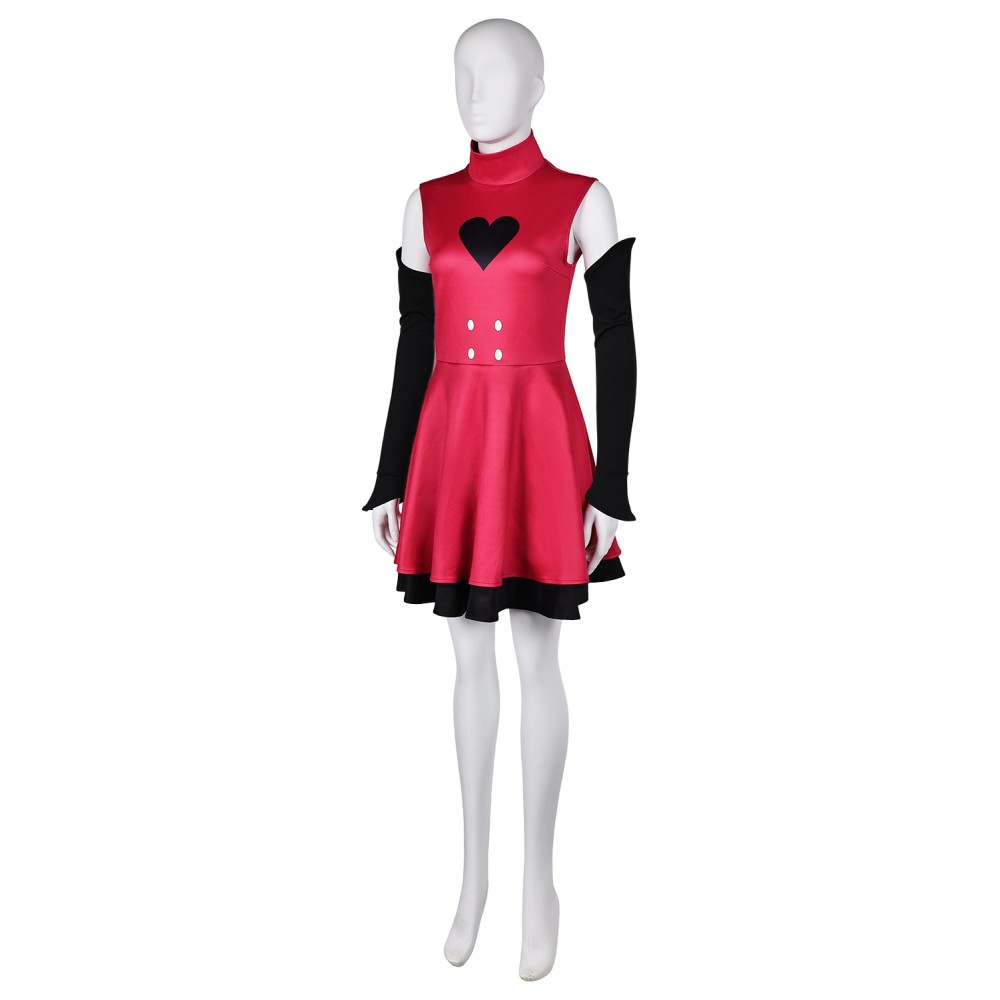 Hazbin Hotel Charlie Morningstar Full Demon Red Dress Combat Suit Cosplay Costume Halloween Carnival Outfit