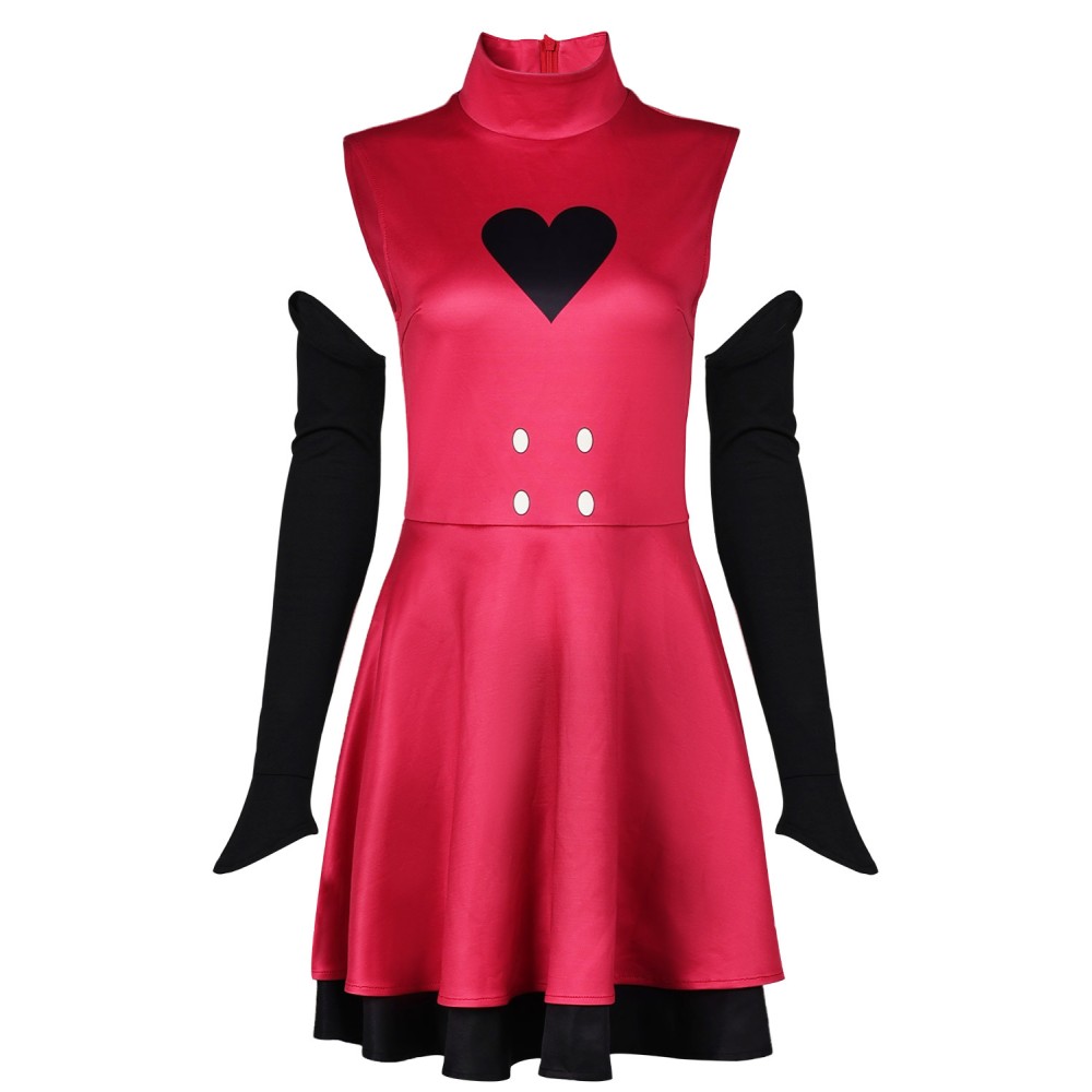 Hazbin Hotel Charlie Morningstar Full Demon Red Dress Combat Suit Cosplay Costume Halloween Carnival Outfit