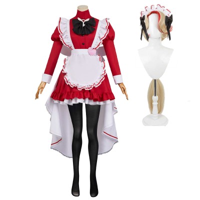 Hazbin Hotel Charlie Morningstar Maid and Butler Cafe Maiden Dress Party Cosplay Costume Halloween Carnival