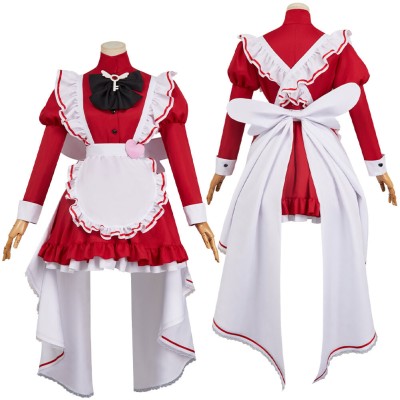 Hazbin Hotel Charlie Morningstar Maid and Butler Cafe Maiden Dress Party Cosplay Costume Halloween Carnival