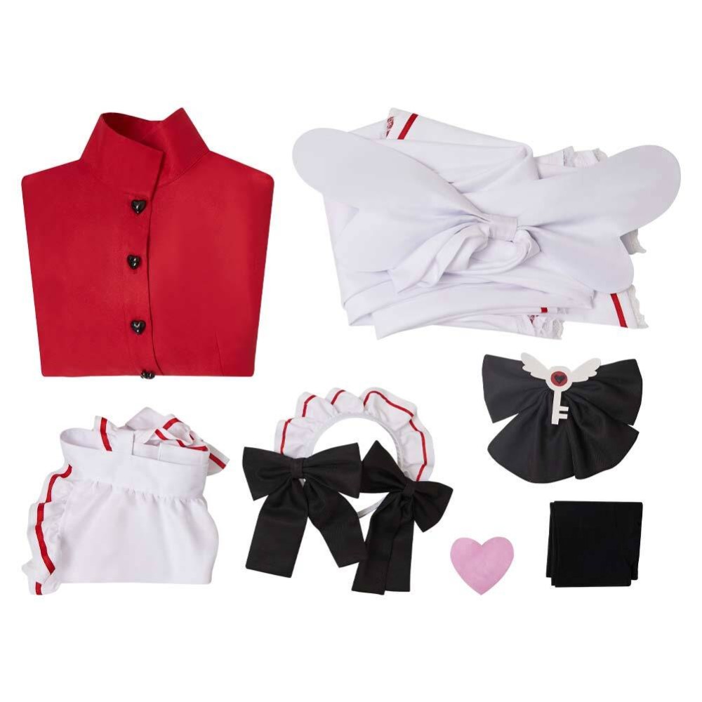Hazbin Hotel Charlie Morningstar Maid and Butler Cafe Maiden Dress Party Cosplay Costume Halloween Carnival