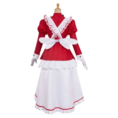 Hazbin Hotel Carmilla Carmine Maid and Butler Cafe Maiden Dress Set Party Cosplay Costume Halloween Carnival