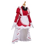 Hazbin Hotel Carmilla Carmine Maid and Butler Cafe Maiden Dress Set Party Cosplay Costume Halloween Carnival