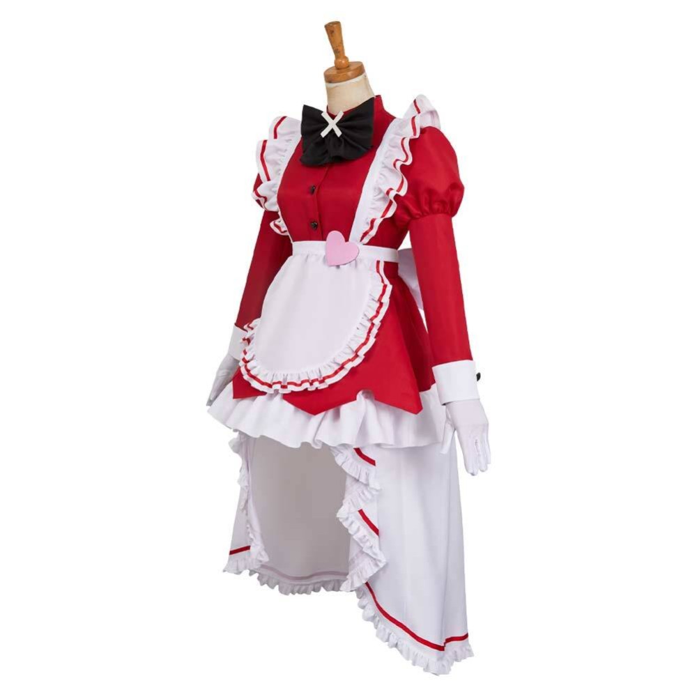 Hazbin Hotel Carmilla Carmine Maid and Butler Cafe Maiden Dress Set Party Cosplay Costume Halloween Carnival
