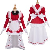 Hazbin Hotel Carmilla Carmine Maid and Butler Cafe Maiden Dress Set Party Cosplay Costume Halloween Carnival