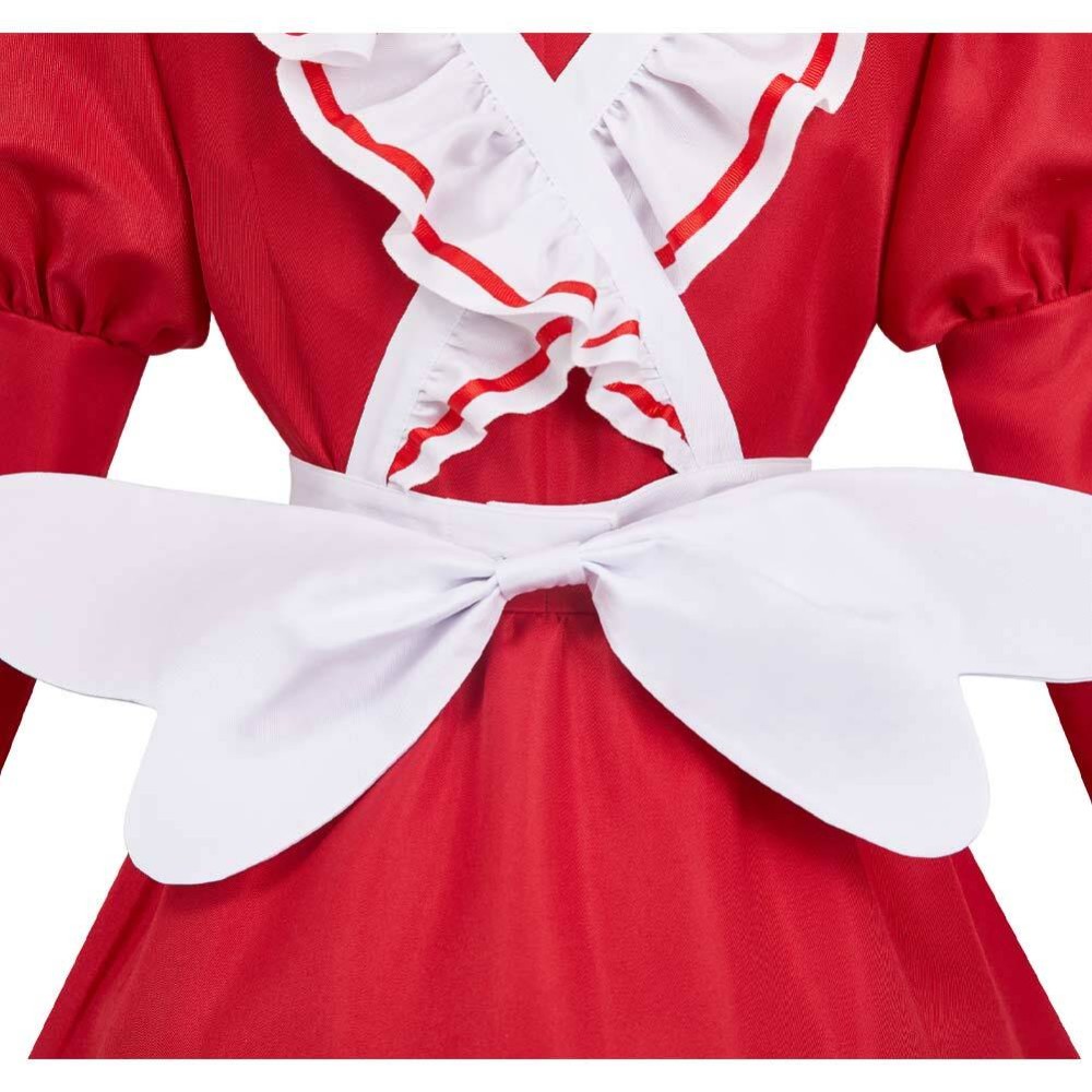 Hazbin Hotel Carmilla Carmine Maid and Butler Cafe Maiden Dress Set Party Cosplay Costume Halloween Carnival