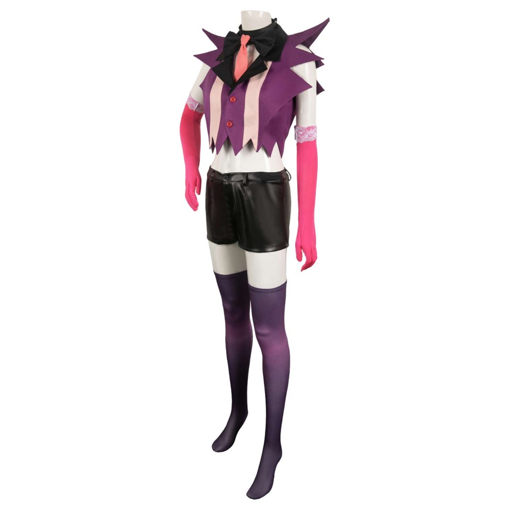Hazbin Hotel Angel Dust Pink Combat Suit Suit Cosplay Costume Halloween Carnival Outfit