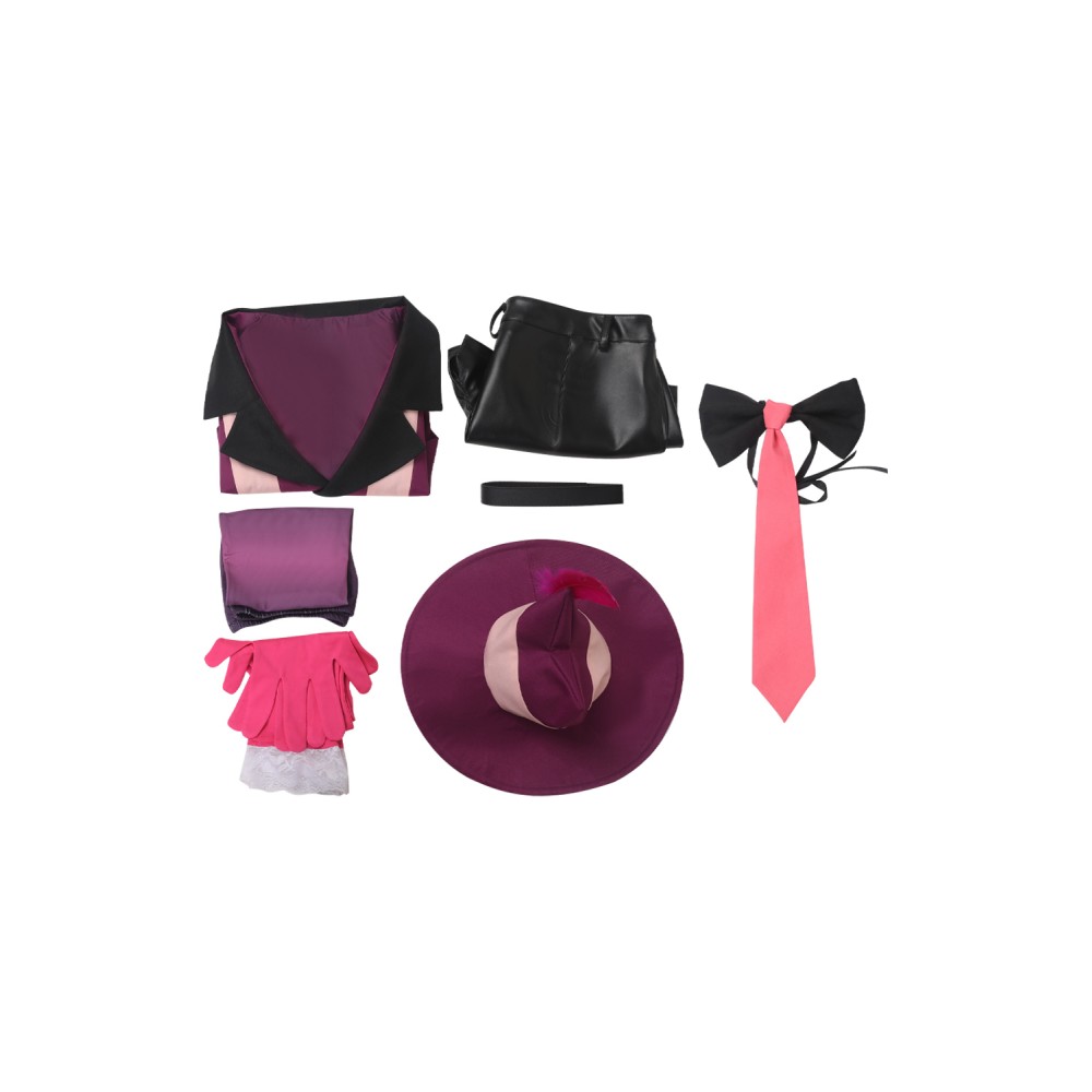 Hazbin Hotel Angel Dust Pink Combat Suit Suit Cosplay Costume Halloween Carnival Outfit