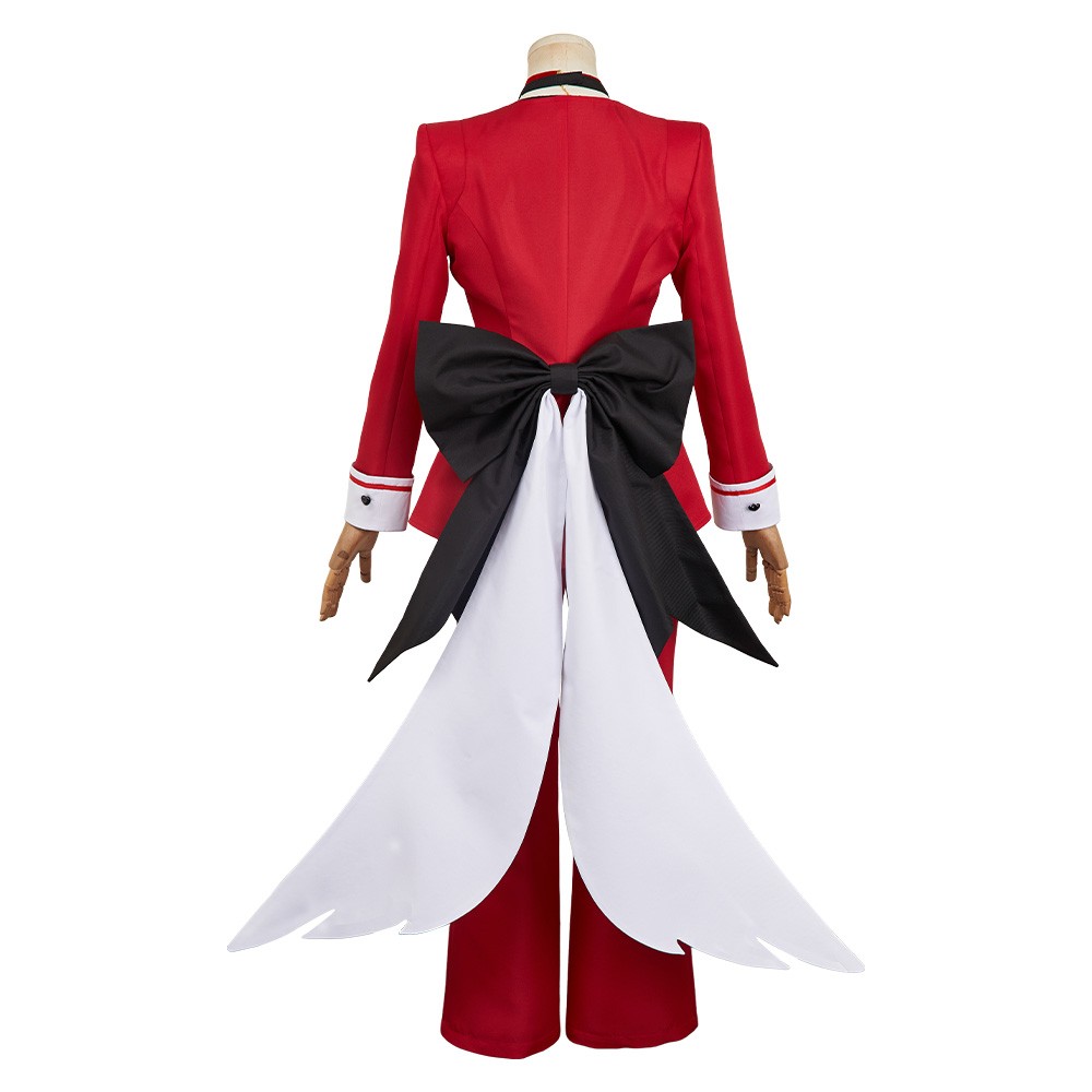 Hazbin Hotel Angel Dust Maid and Butler Cafe Red Bulter Uniform Party Cosplay Costume Halloween Carnival
