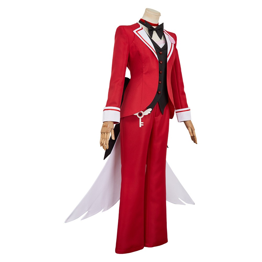 Hazbin Hotel Angel Dust Maid and Butler Cafe Red Bulter Uniform Party Cosplay Costume Halloween Carnival