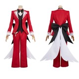 Hazbin Hotel Angel Dust Maid and Butler Cafe Red Bulter Uniform Party Cosplay Costume Halloween Carnival