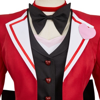 Hazbin Hotel Angel Dust Maid and Butler Cafe Red Bulter Uniform Party Cosplay Costume Halloween Carnival