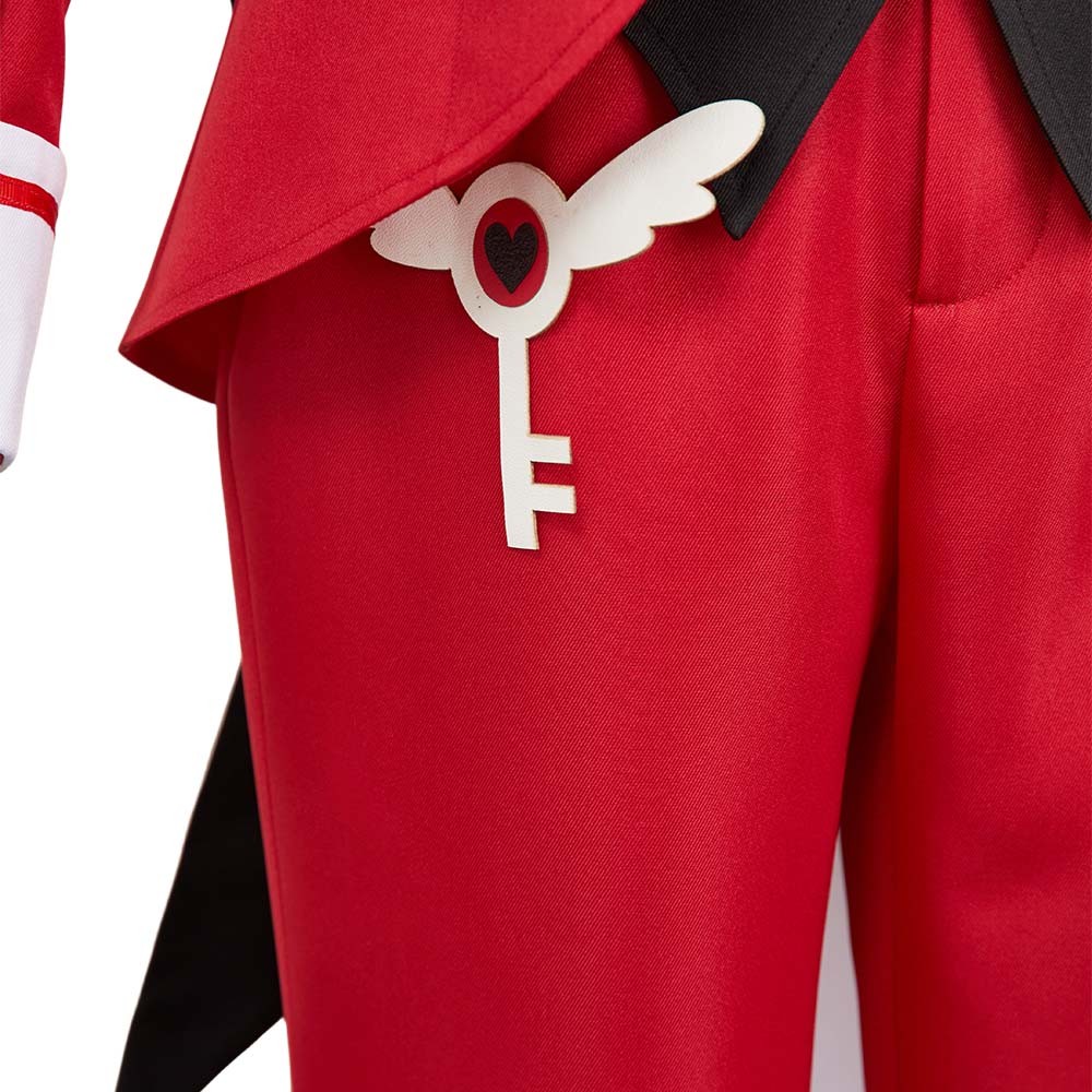 Hazbin Hotel Angel Dust Maid and Butler Cafe Red Bulter Uniform Party Cosplay Costume Halloween Carnival