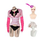 Hazbin Hotel Angel Dust Pink Lingerie for Women Suit Cosplay Costume Halloween Carnival Outfit