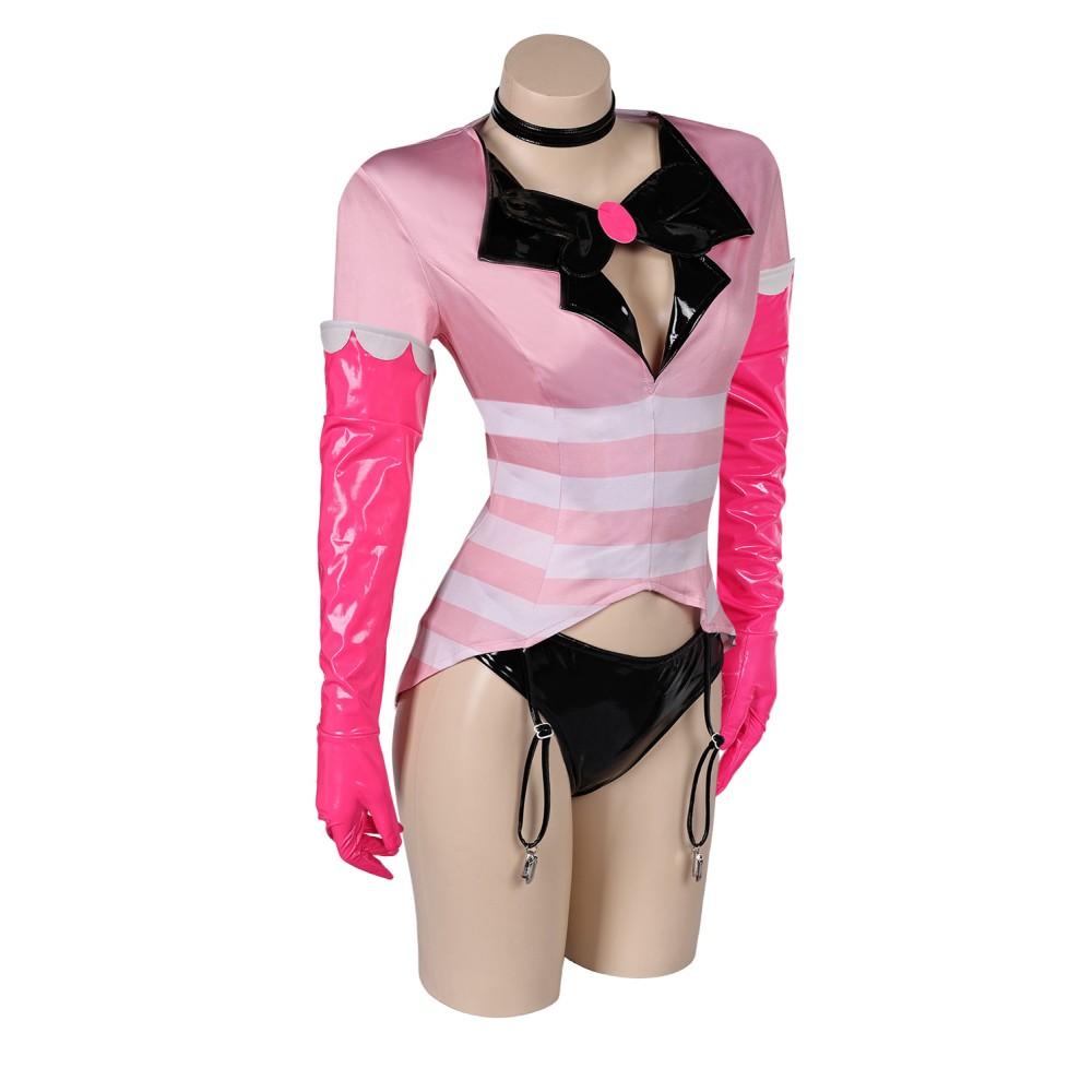 Hazbin Hotel Angel Dust Pink Lingerie for Women Suit Cosplay Costume Halloween Carnival Outfit