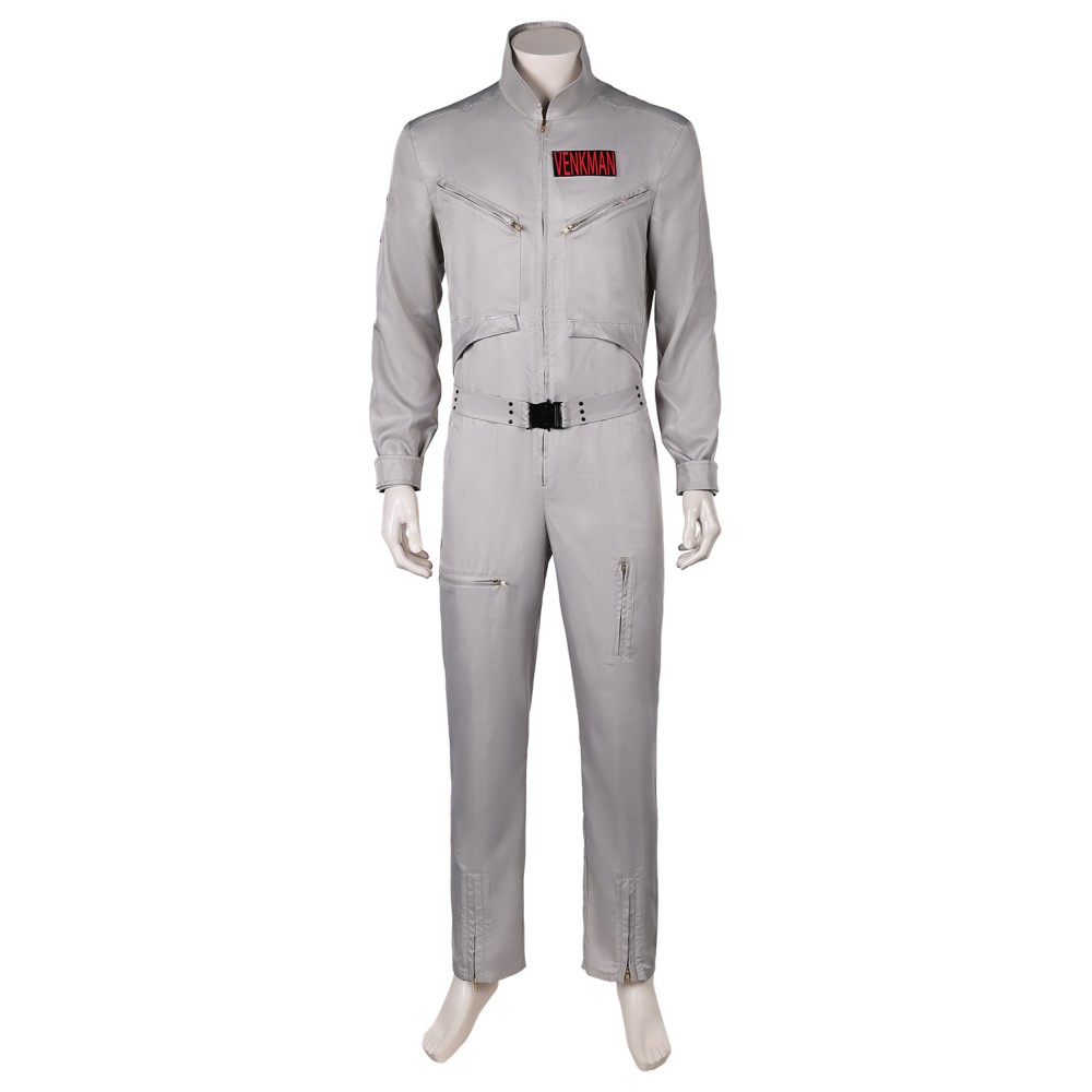 Ghostbusters 2024 Dr. Peter Venkman Grey Classic Jumpsuit Suit Cosplay Costume Halloween Carnival Outfit