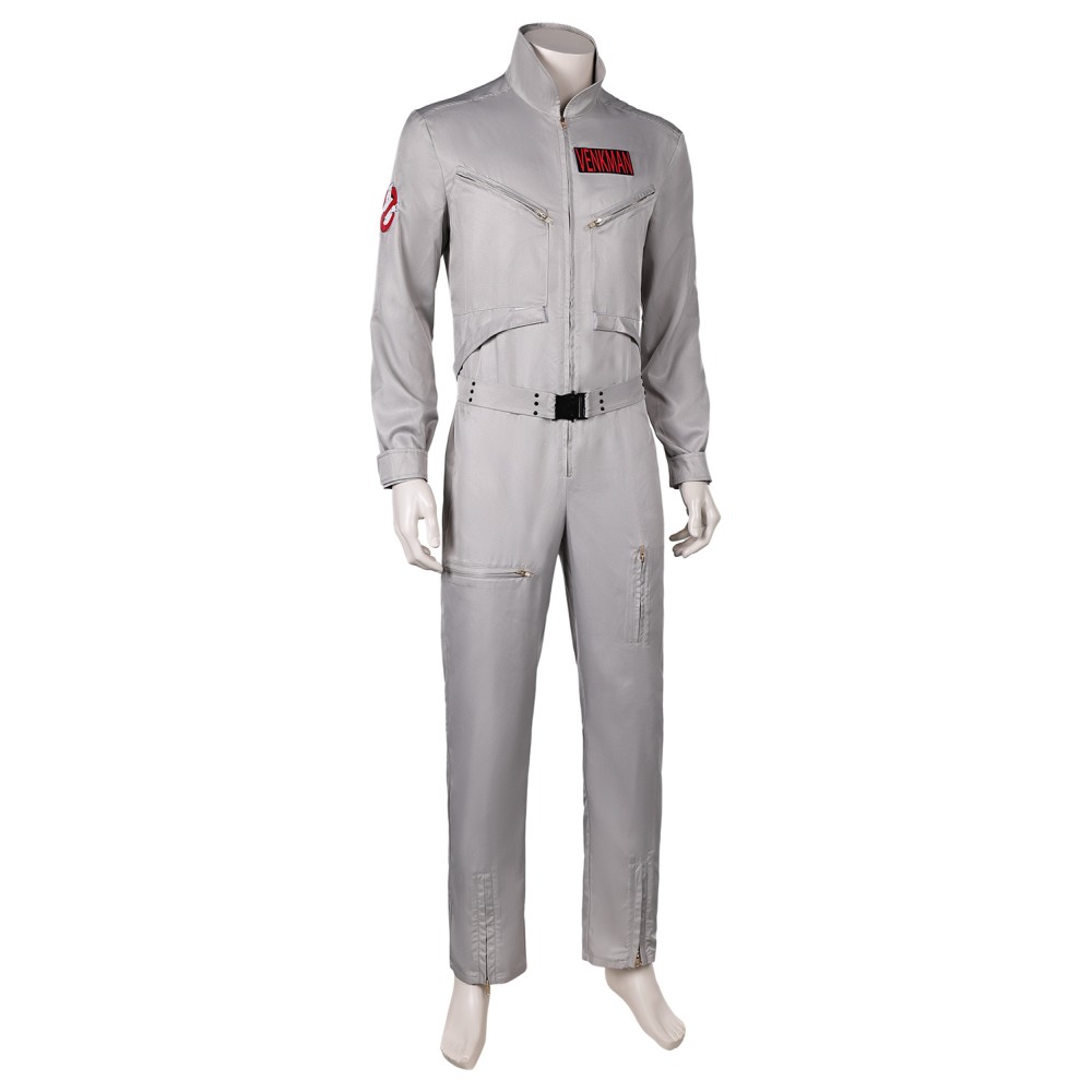 Ghostbusters 2024 Dr. Peter Venkman Grey Classic Jumpsuit Suit Cosplay Costume Halloween Carnival Outfit