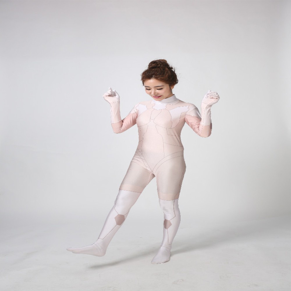 Ghost in the Shell Kusanagi Motoko Women White Bodysuit Cosplay Costume Halloween Carnival Outfit