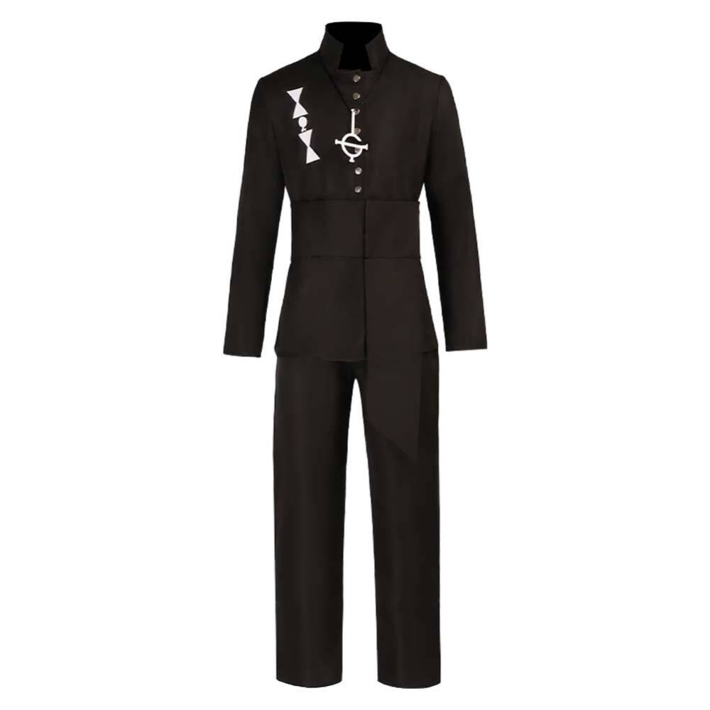 Ghost B.C Aether Men Black Stage Cosplay Costume Halloween Carnival Outfit