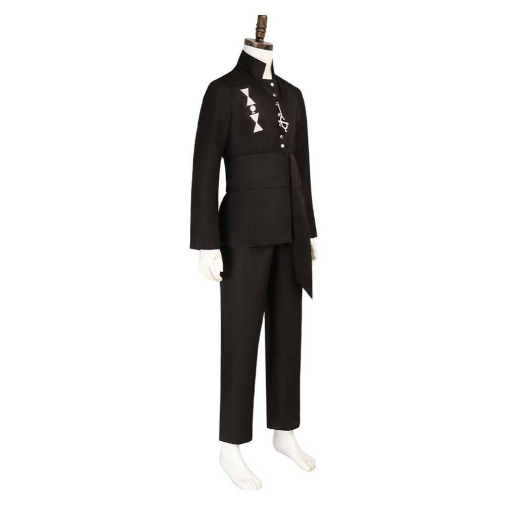 Ghost B.C Aether Men Black Stage Cosplay Costume Halloween Carnival Outfit
